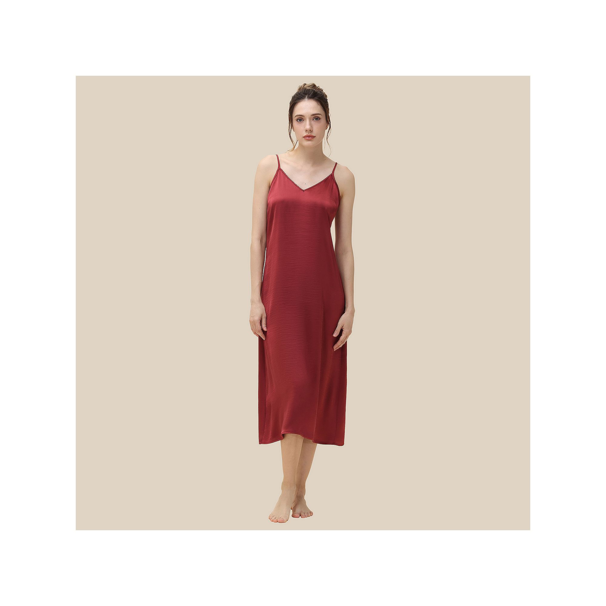 Womens Adyson Parker Satin Chemise, Girls, Size: XS, Red Red