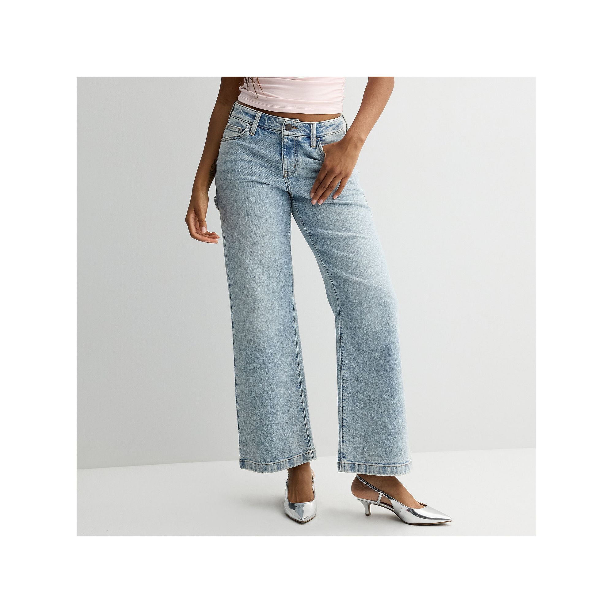 Juniors SO® Mid-Rise Baggy Carpenter Jeans, Girls, Size: 3, Light