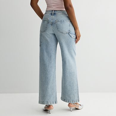 Juniors' SO® Mid-Rise Baggy Carpenter Jeans