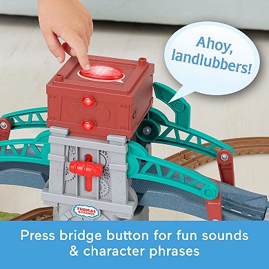 Fisher-Price Thomas & Friends Talking Bulstrode & Which-Way Bridge Toy Train Set with Sounds & Percy Engine