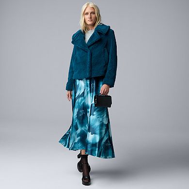 Women's Simply Vera Vera Wang Cropped Sherpa Jacket