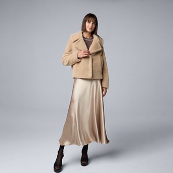 Women's Simply Vera Vera Wang Cropped Sherpa Jacket