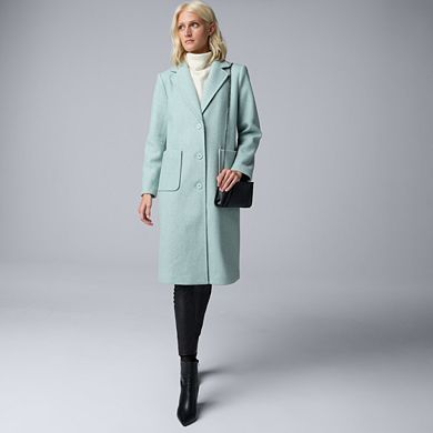 Petite Simply Vera Vera Wang Brushed Melton Coat