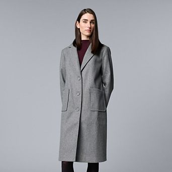 Petite Simply Vera Vera Wang Brushed Melton Coat