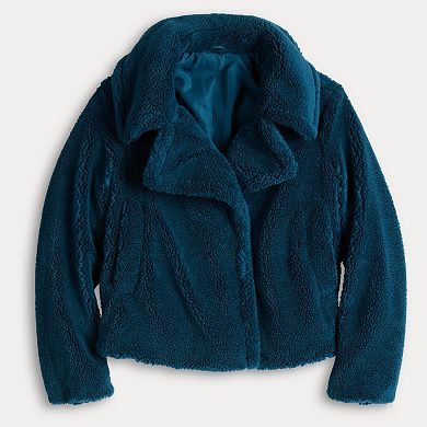 Petite Simply Vera Vera Wang Cropped Sherpa Jacket