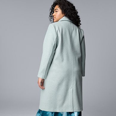 Plus Size Simply Vera Vera Wang Brushed Melton Coat