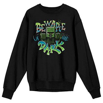 Men's Minecraft Beware Of The Dark Long Sleeve Graphic Pullover