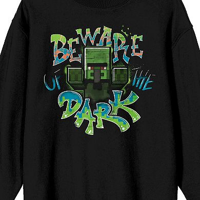 Men's Minecraft Beware Of The Dark Long Sleeve Graphic Pullover