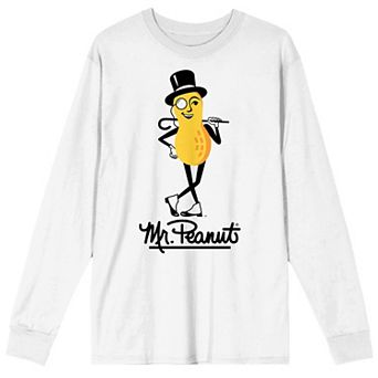Men's Mr. Peanut Mascot & Logo Long Sleeve Graphic Tee