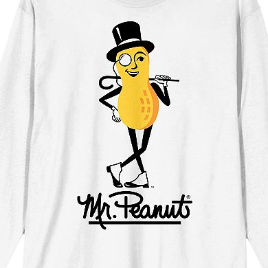 Men's Mr. Peanut Mascot & Logo Long Sleeve Graphic Tee