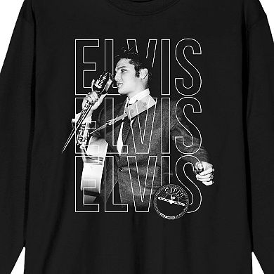 Men's Sun Records Elvis Repeat Long Sleeve Graphic Tee