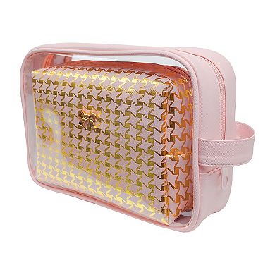 2-Piece Light Pink Makeup Bag Set