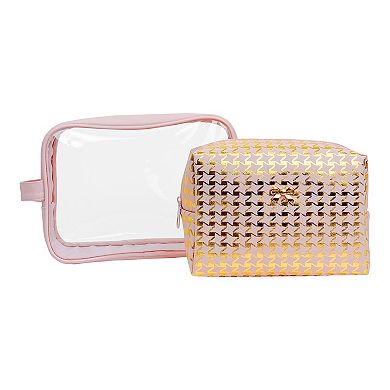 2-Piece Light Pink Makeup Bag Set