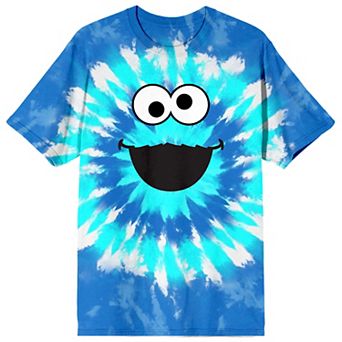 Men's Sesame Street Cookie Monster Tie Dye Graphic Tee