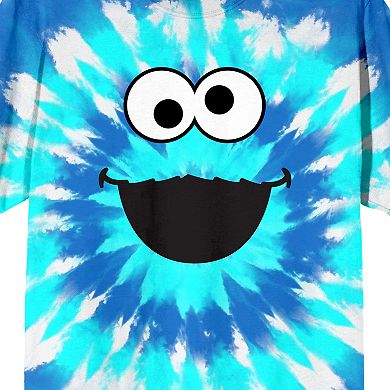 Men's Sesame Street Cookie Monster Tie Dye Graphic Tee