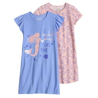 Girls 4-12 Cuddl Duds® 2 pk Printed Nightgowns