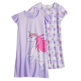 Girls 4-12 Cuddl Duds® 2 pk Printed Nightgowns