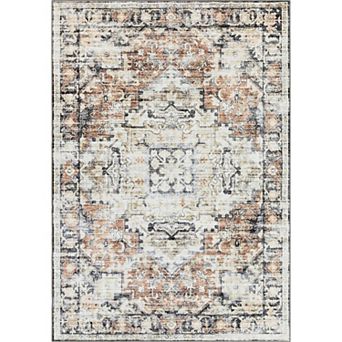 Well Woven Elle Basics Rendezvous Beige Vintage Medallion Area Rug
