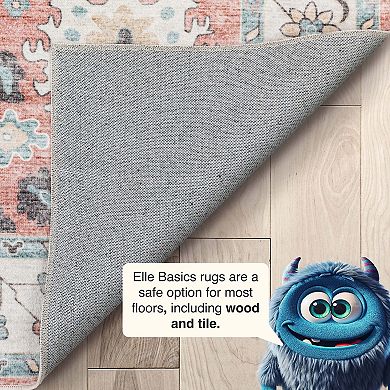 Well Woven Elle Basics Gala Black Vintage Botanical Oriental Area Rug