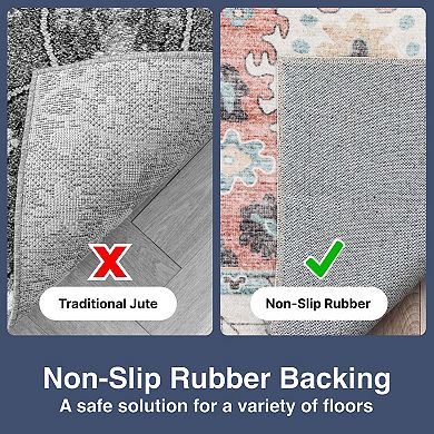 Well Woven Elle Basics Gala Black Vintage Botanical Oriental Area Rug