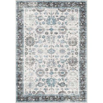 Well Woven Elle Basics Gala Black Vintage Botanical Oriental Area Rug