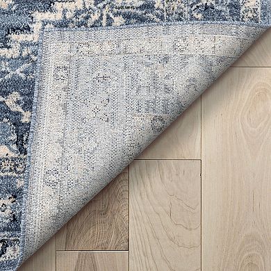 Well Woven Omaha Camilla Ivory Blue Farmhouse Oriental Distressed Area Rug