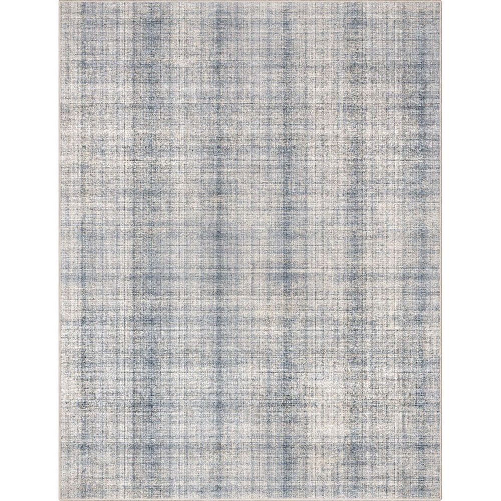 Well Woven Abstract Rio Blue Cream Modern Plaid Area Rug