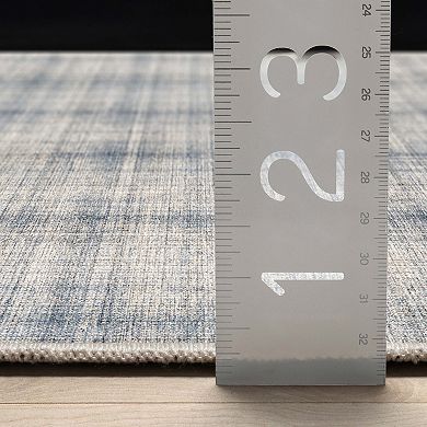 Well Woven Abstract Rio Blue Cream Modern Plaid Area Rug