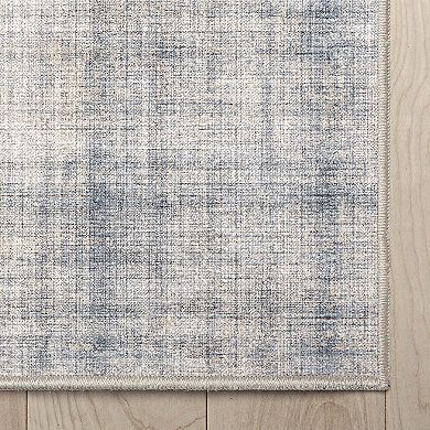 Well Woven Abstract Rio Blue Cream Modern Plaid Area Rug