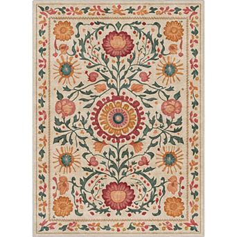 Well Woven Apollo Suzani Beige Modern Floral Area Rug