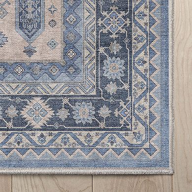 Well Woven Apollo Nicosia Vintage Faded Medallion Area Rug