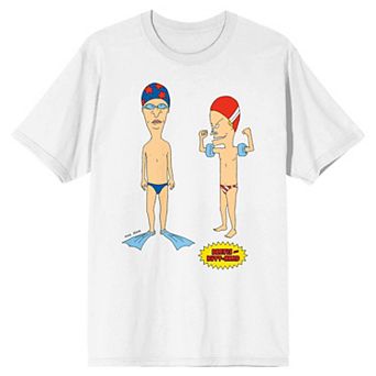 Men's Beavis & Butthead Swimming Short Sleeve Graphic Tee