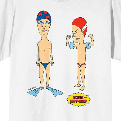 Men's Beavis & Butthead Swimming Short Sleeve Graphic Tee