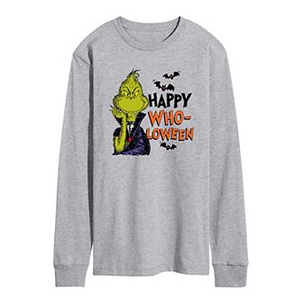 Men's Dr. Seuss Grinch Happy Who-Loween Long Sleeve Graphic Tee