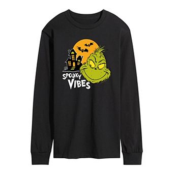 Men's Dr. Seuss Grinch Spooky Vibes Long Sleeve Graphic Tee
