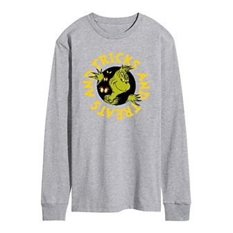 Men's Dr. Seuss Grinch Tricks And Treats Long Sleeve Graphic Tee