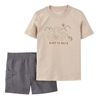 Toddler Boys Carter's 2 pc Construction Tee & Shorts Set