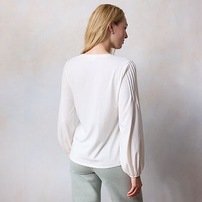 【DISCERNMENT】Ritz Pintuck Long Sleeve Nydj Women's Pintuck Three-Quarter-Sleeved Blouse | The