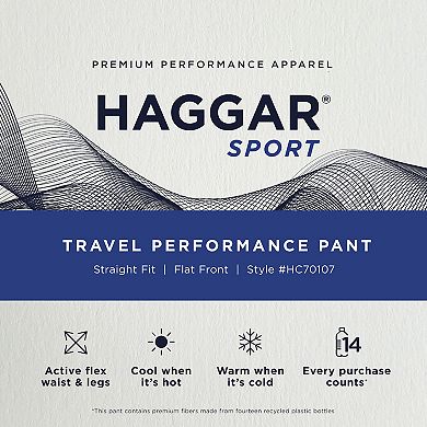 Men's Haggar® Sport Travel Performance Straight Fit Flat Front Pants