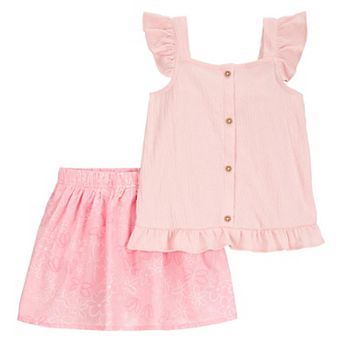 Toddler Girl Carter's 2 pc Top & Print Skort Set