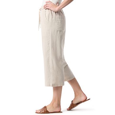 Women's Gloria Vanderbilt Drawstring Waist Wide Leg Capris