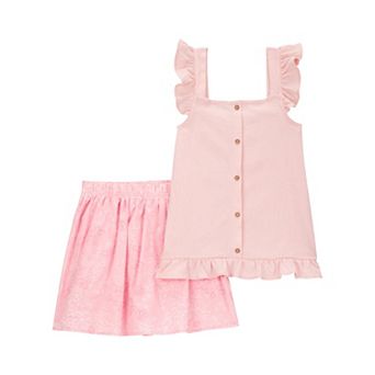 Girls 4-8 Carter's Floral Print Skort and Crepe Ruffle Tank 2 pc Set