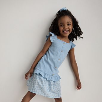 Girls 4-8 Carter's Daisy Skort and Ruffle Tank Top 2 pc Set