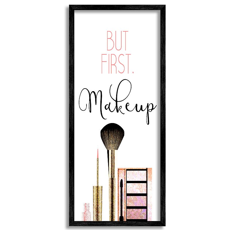 Stupell Home Decor Makeup Fashion Designer Modern Framed Canvas Wall Art, Pink
