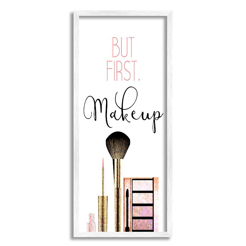 Stupell Home Decor Makeup Fashion Designer Modern Framed Canvas Wall Art, Pink