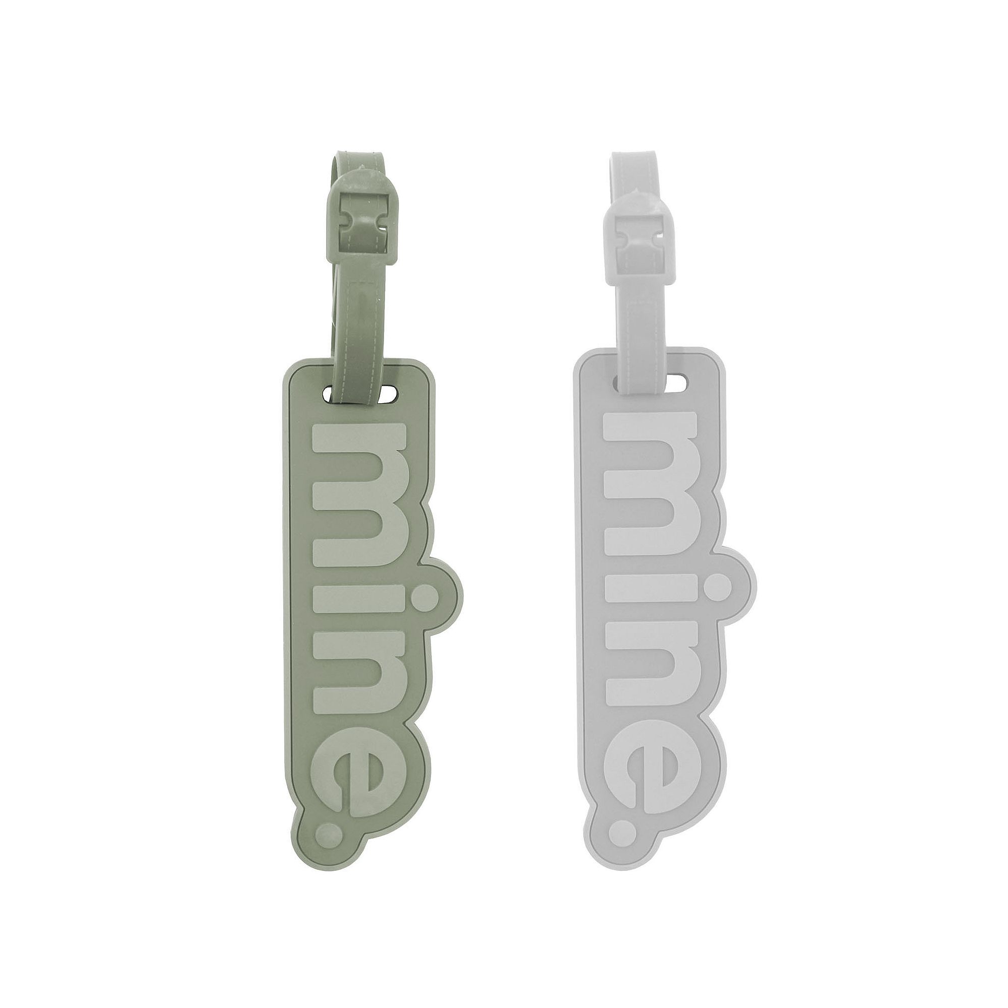 MYTAGALONGS Jumbo Rubber Luggage Tags Mine 2-Piece Set, Green