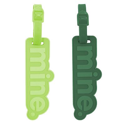 MYTAGALONGS Jumbo Rubber Luggage Tags "Mine" 2-Piece Set