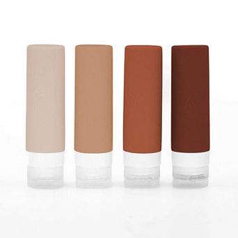 MYTAGALONGS Silicone 2.7 oz Carry-On Toiletry Travel Bottles 4 pc Set