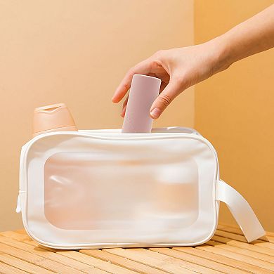 MYTAGALONGS Silicone 2.7 oz Carry-On Toiletry Travel Bottles 4-Piece Set