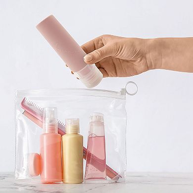 MYTAGALONGS Silicone 2.7 oz Carry-On Toiletry Travel Bottles 4-Piece Set